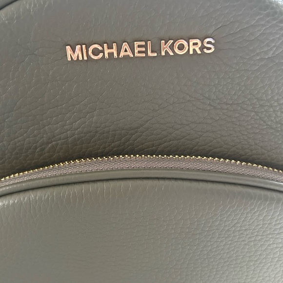 Michael Kors Olive Green Pebbled Leather Mini Backpack Gold Hardware NWOT - Picture 12 of 16